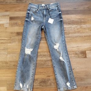 Sneak Peak High Rise Distressed Straight Jeans 3
